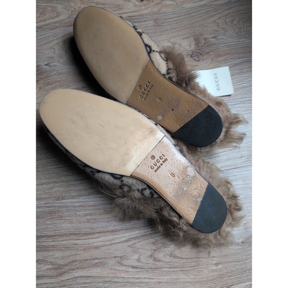Gucci Princetown GG Wool Fur Flats Mules Slip On Mens 9-9.5 - Picture 16 of 16